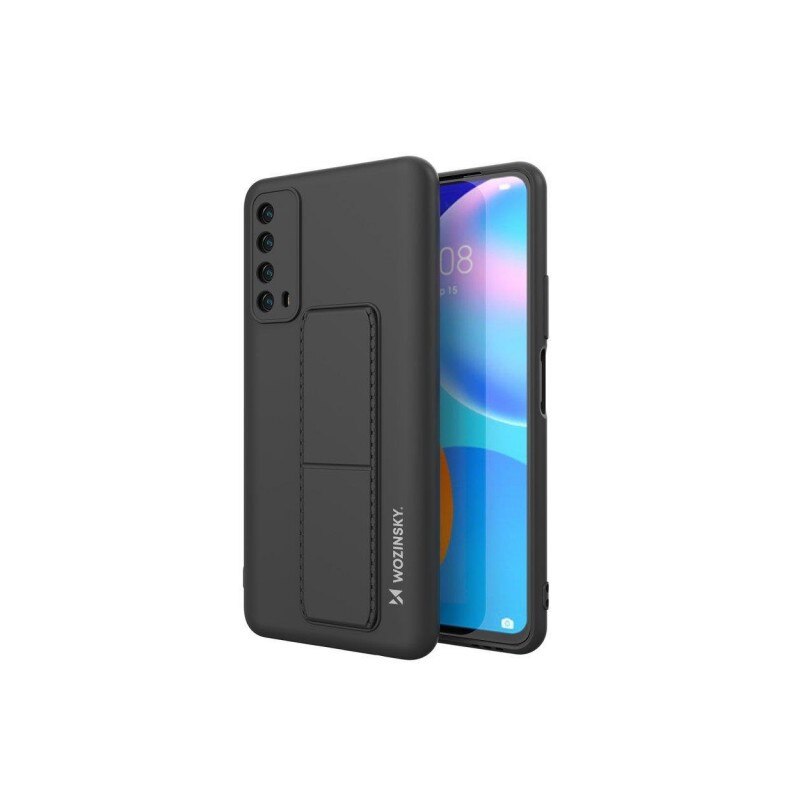 Husa Spate Wozinsky Compatibila Cu Huawei P Smart 2021, Cu Stand Metalic Pe Spate, Protectie La Camera - Negru