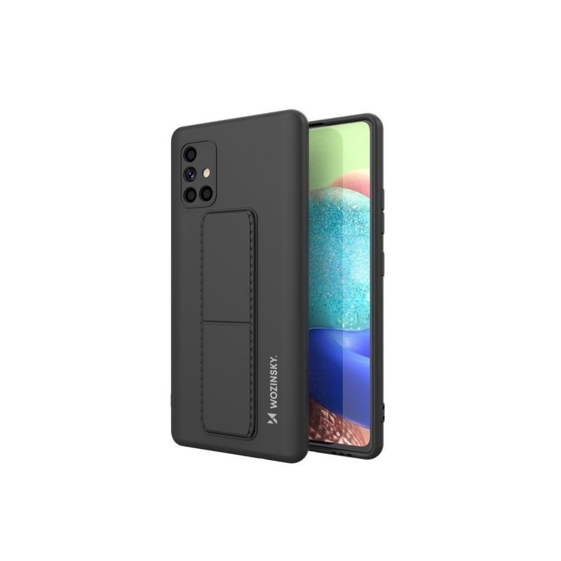 Husa Spate Wozinsky Compatibila Cu Oppo Reno 4 5G / Reno 4, Cu Stand Metalic Pe Spate, Protectie La Camera - Negru