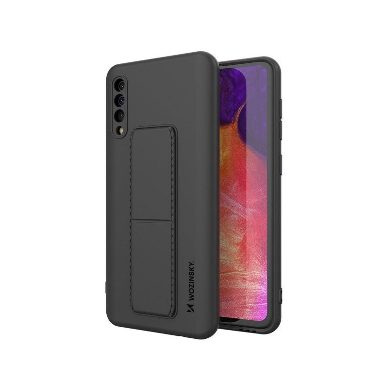 Husa Spate Wozinsky Compatibila Cu Samsung Galaxy A50 / A30s, Cu Stand Metalic Pe Spate, Protectie La Camera - Negru