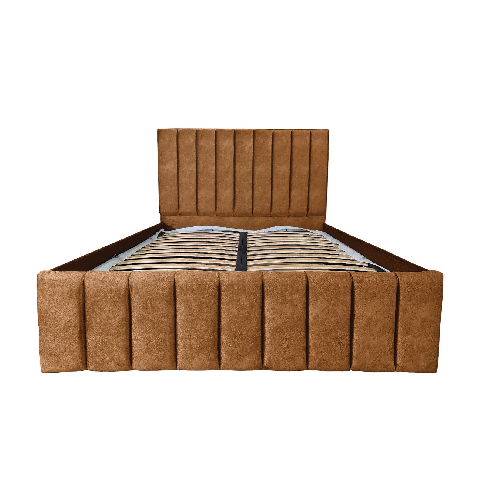 Pat dublu cu somiera, Beds Place, Diego V2 Aramiu, 140x200 cm, H130 cm