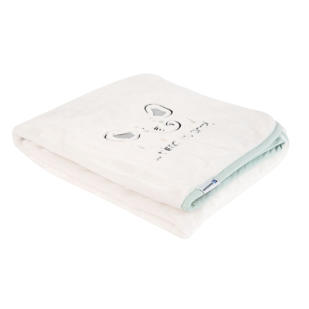 Paturica polar KikkBoo cu broderie 80x110 Elephant Time