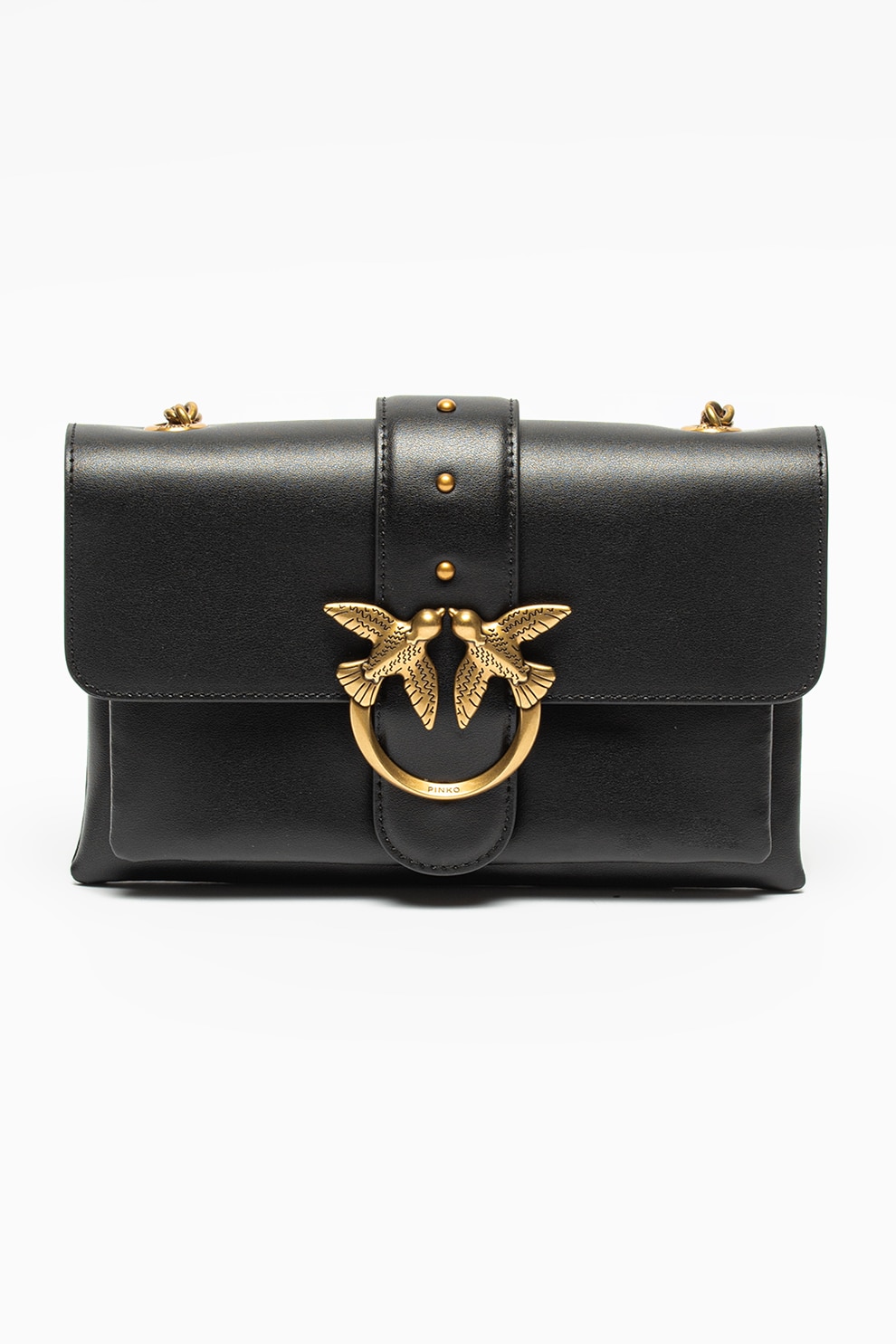 Pinko, Geanta crossbody de piele Love Mini Soft Simply, Negru