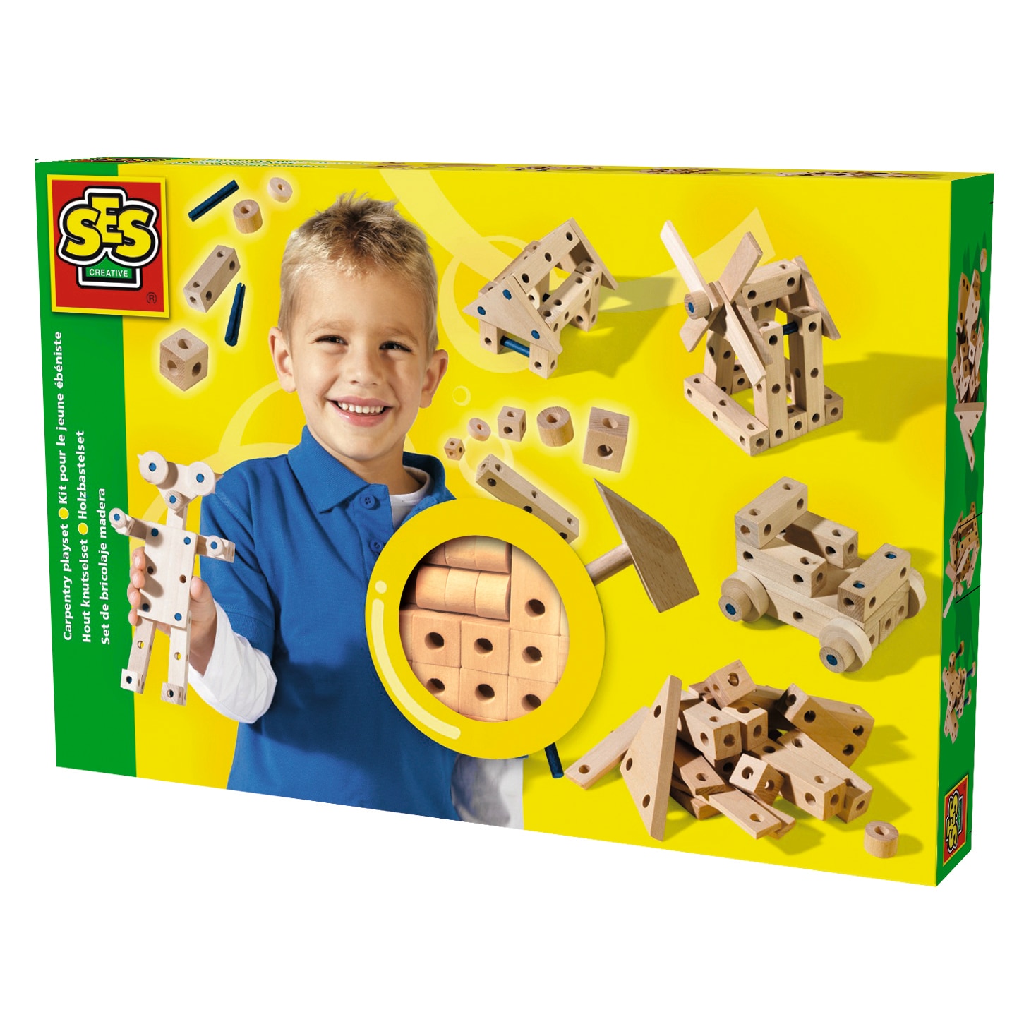 Set de constructie SES din lemn, model 1