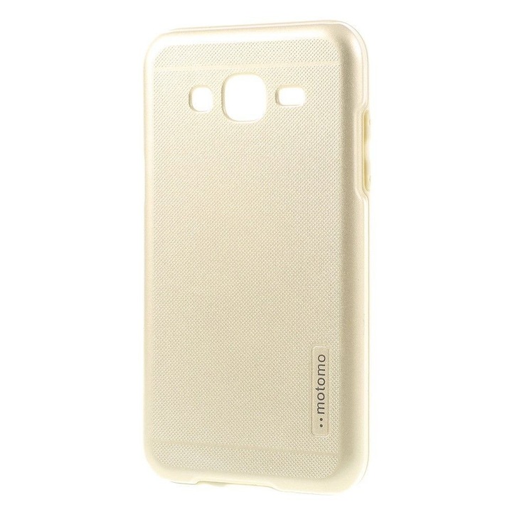 Кейс Съвместим с Samsung Galaxy S6 G920, пластмасов със силикон, двойна защита, Motomo, златен
