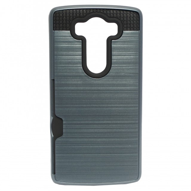 Husa LG V10, Cover Brush, suport card, plastic, silicon, negru