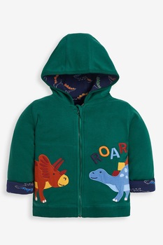 Jojo Maman Bebe, Hanorac reversibil cu broderie, 78 CM, Multicolora Jojo Maman Bebe, Hanorac reversibil cu broderie, 78 CM, Multicolora