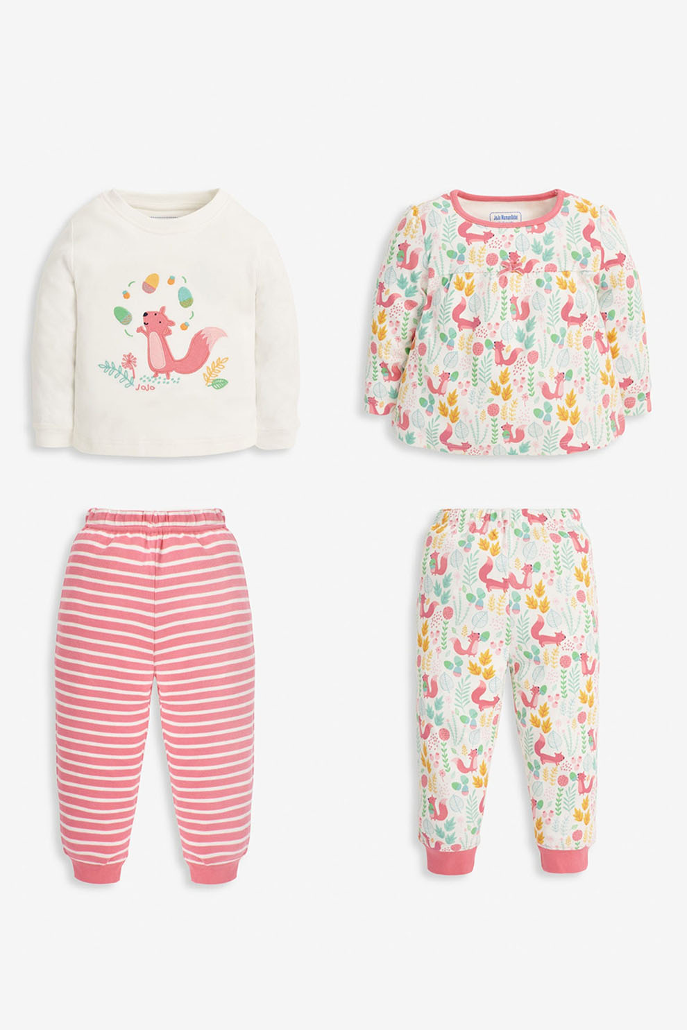 Jojo Maman Bebe, Set de pijamale cu imprimeu - 4 perechi, Multicolora