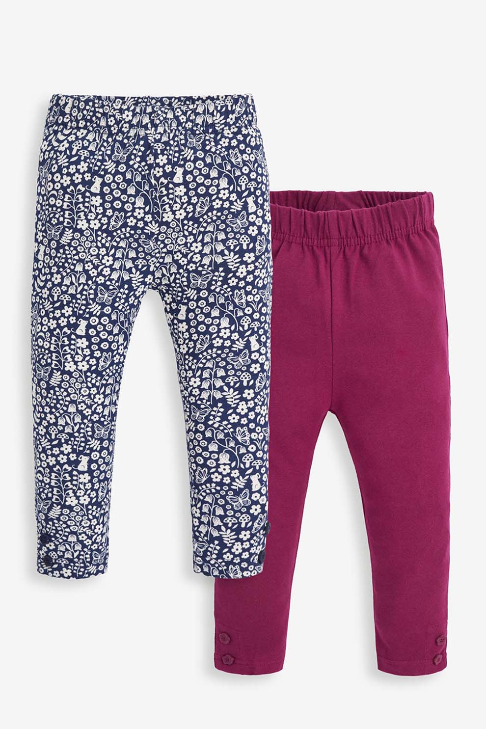 Jojo Maman Bebe, Set de colanti - 2 perechi, albastru inchis, albastru inchis, alb, roz zmeuriu