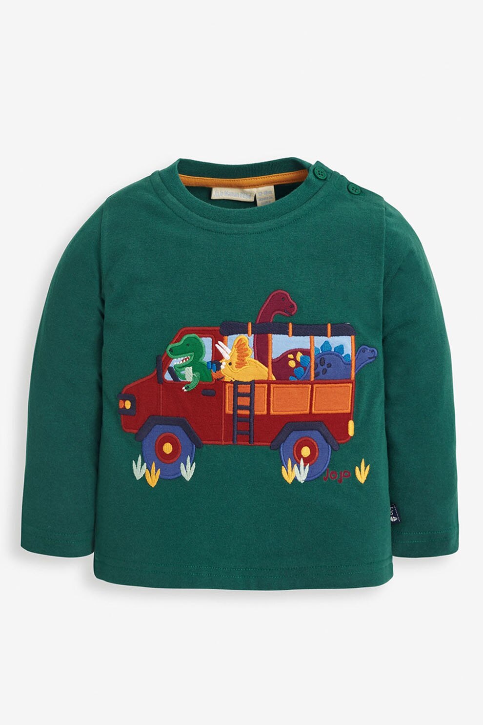 Jojo Maman Bebe, Bluza sport cu decolteu rotund si aplicatie, Verde