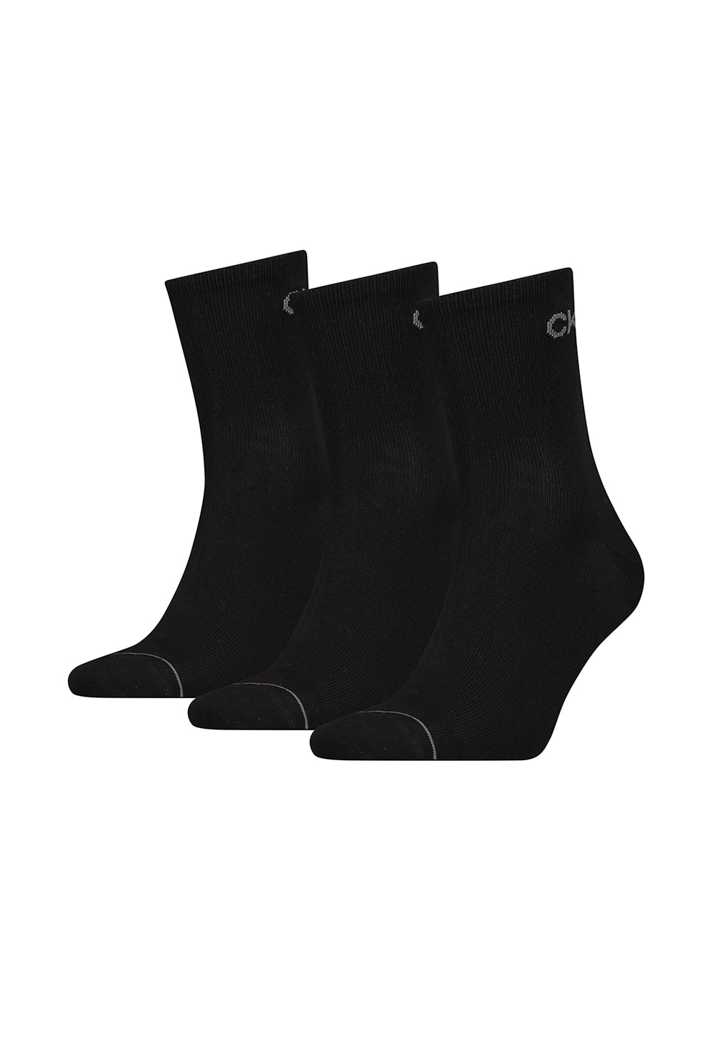 CALVIN KLEIN, Set de sosete cu logo- 3 perechi, Negru, One Size