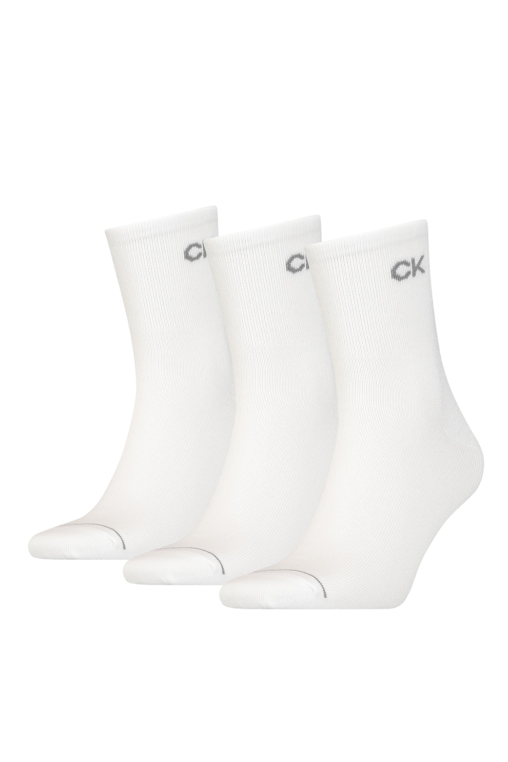 CALVIN KLEIN, Set de sosete cu logo- 3 perechi, Alb, One Size