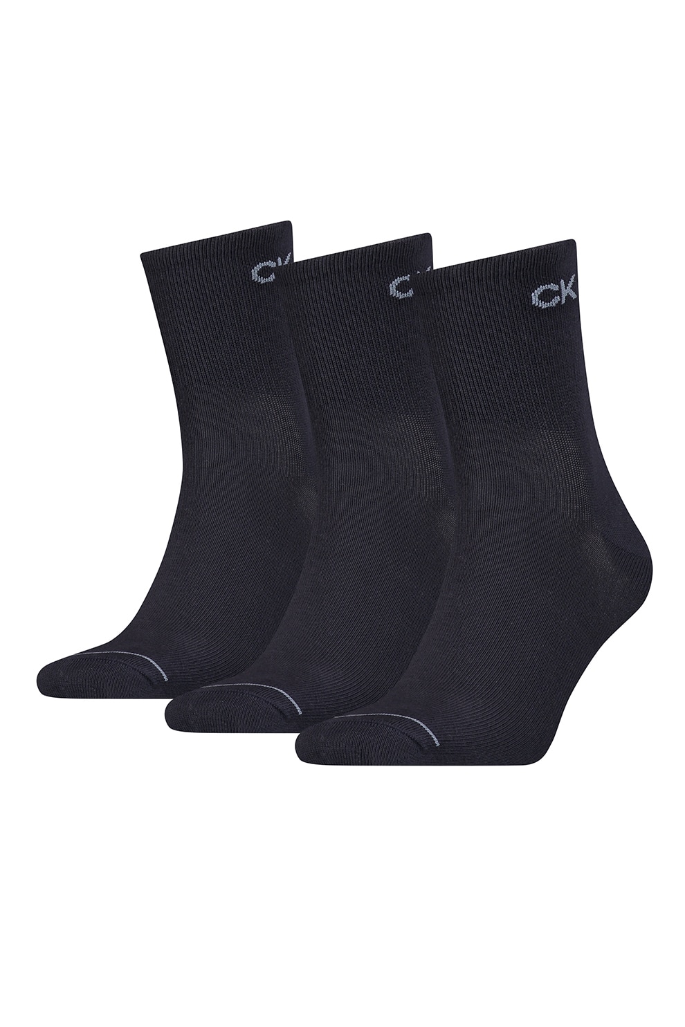 CALVIN KLEIN, Set de sosete cu logo- 3 perechi, Bleumarin inchis, One Size