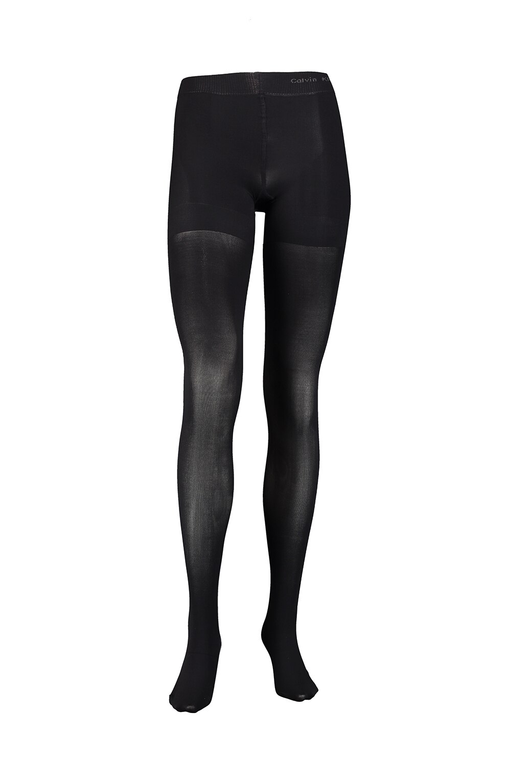 CALVIN KLEIN, Dres cu talie inalta si model uni - 80 DEN, Negru