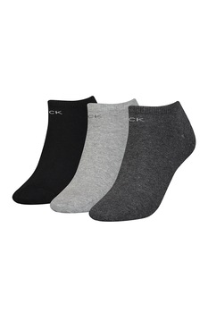 CALVIN KLEIN, Set de sosete scurte - 3 perechi, Gri/negru, One Size CALVIN KLEIN, Set de sosete scurte - 3 perechi, Gri/negru, One Size