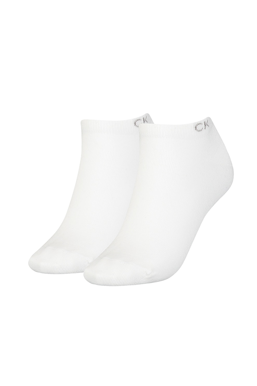 CALVIN KLEIN, Set de sosete scurte cu logo - 2 perechi, Alb, One Size