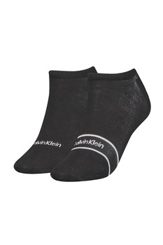CALVIN KLEIN, Set de sosete scurte cu logo - 2 perechi, Negru, One Size CALVIN KLEIN, Set de sosete scurte cu logo - 2 perechi, Negru, One Size