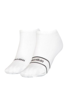 CALVIN KLEIN, Set de sosete scurte cu logo - 2 perechi, Alb, One Size CALVIN KLEIN, Set de sosete scurte cu logo - 2 perechi, Alb, One Size
