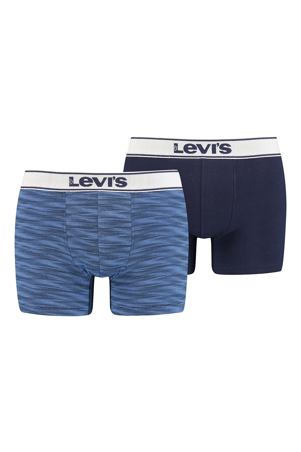 Levi's, Set de boxeri din amestec de bumbac cu logo -2 perechi, Albastru