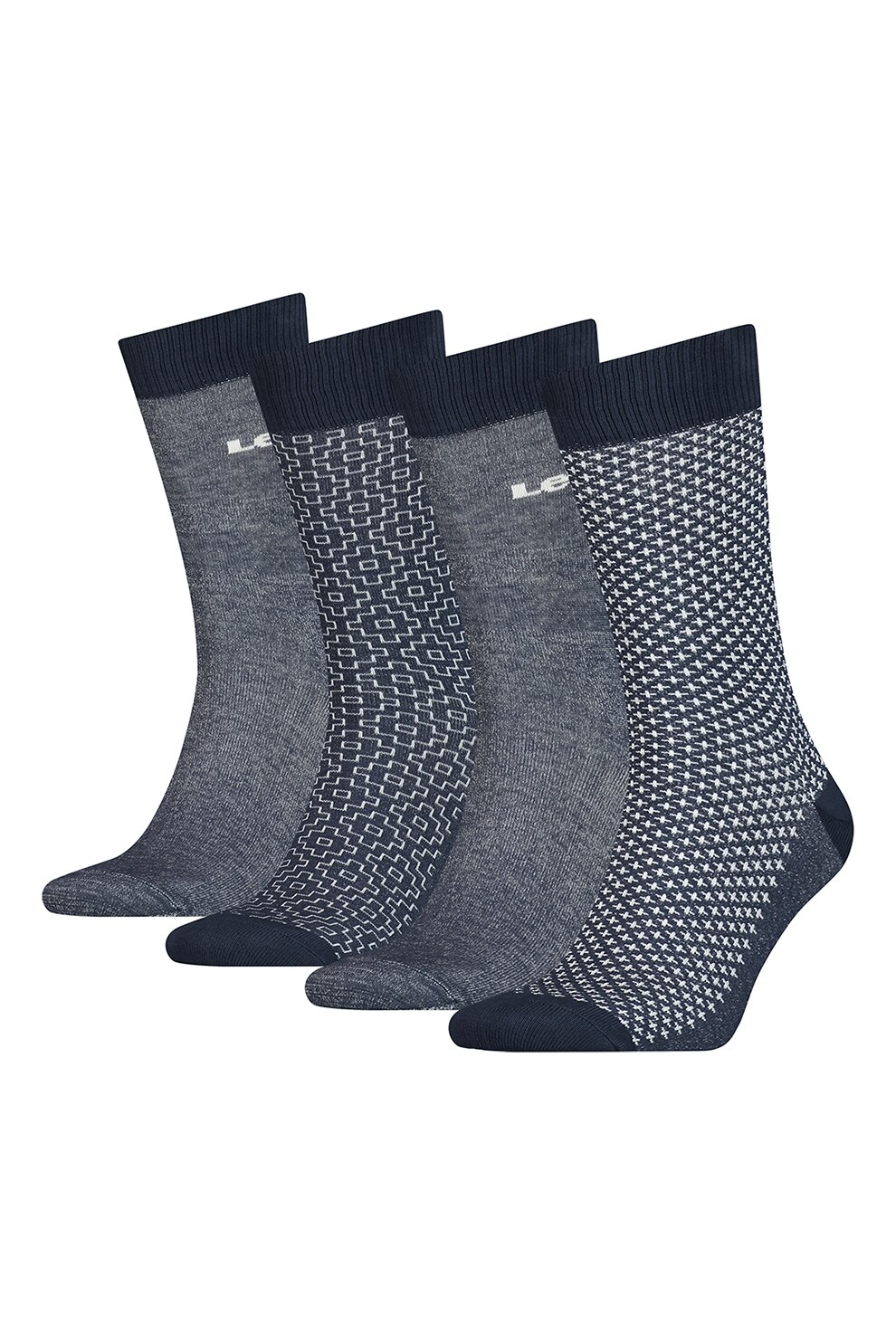 Levi's, Set de sosete lungi unisex - 4 perechi, Gri