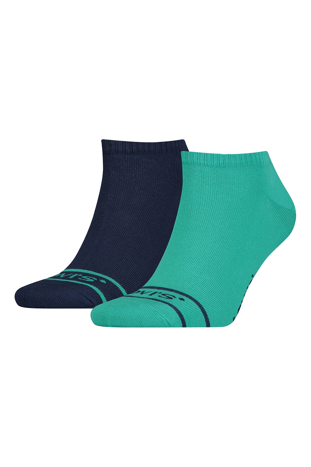 Levi's, Set de sosete scurte unisex din amestec de bumbac organic - 2 perechi, Bleumarin/Verde