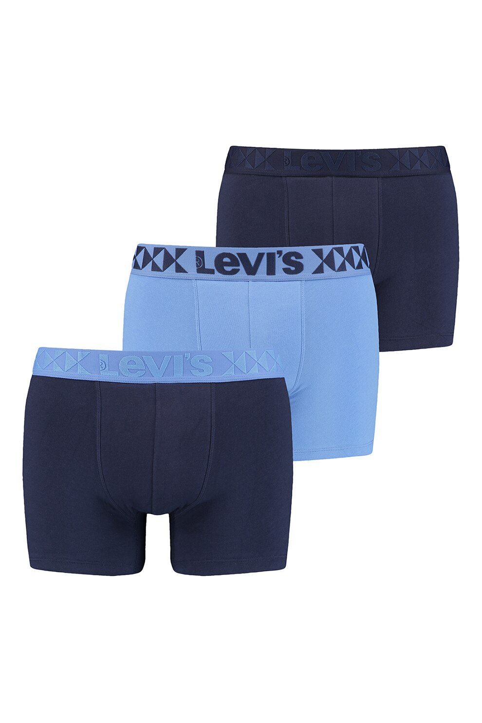 Levi's,Set de boxeri cu banda logo in talie - 3 perechi, Bleumarin