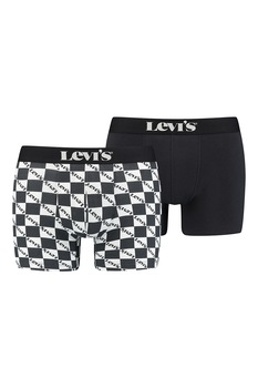 Levi's, Set de boxeri cu banda logo in talie - 2 perechi, Negru/Alb, 2XL Levi's, Set de boxeri cu banda logo in talie - 2 perechi, Negru/Alb, 2XL