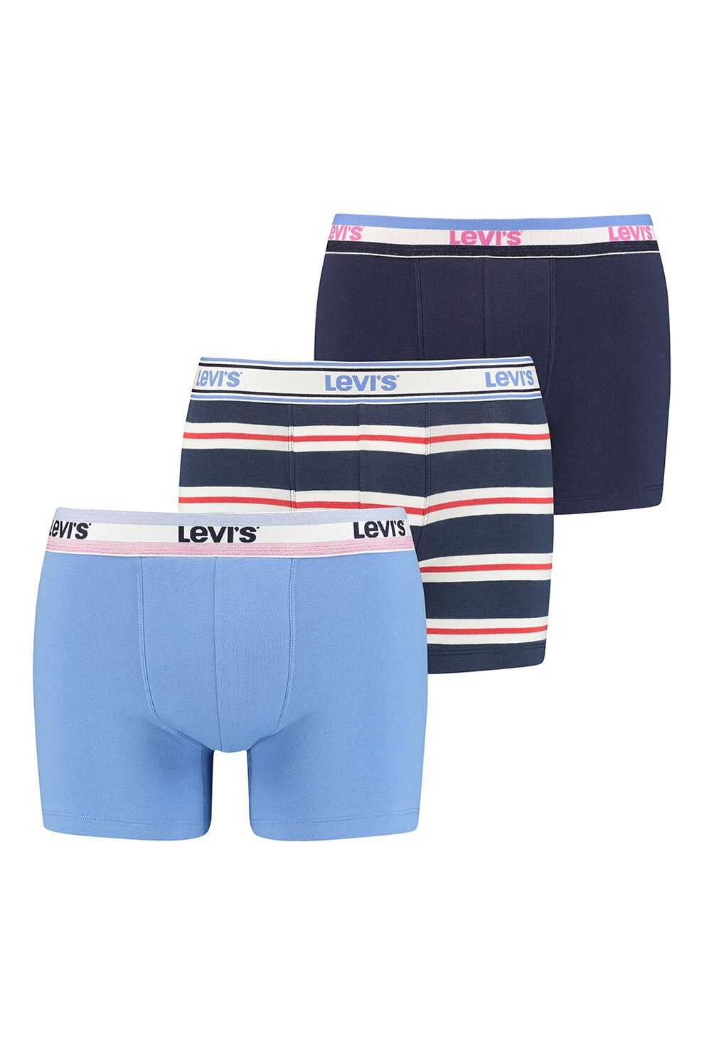 Levi's, Set de boxeri din amestec de bumbac - 3 perechi, Albastru