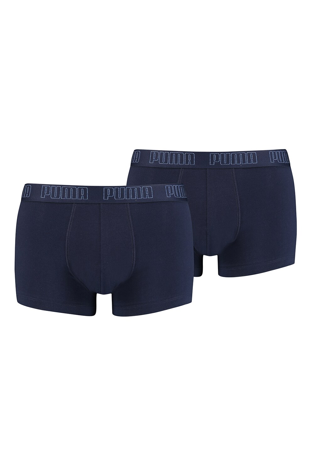 Puma, Set de boxeri cu banda logo in talie - 2 perechi, Bleumarin inchis