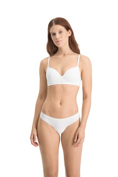 Puma, Sutien cu burete si bretele ajustabile, Alb Puma, Sutien cu burete si bretele ajustabile, Alb