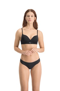 Puma, Set de chiloti tanga cu logo - 2 perechi, Negru Puma, Set de chiloti tanga cu logo - 2 perechi, Negru