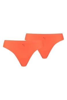 Puma, Set de chiloti tanga cu logo - 2 perechi, Oranj mandarina Puma, Set de chiloti tanga cu logo - 2 perechi, Oranj mandarina
