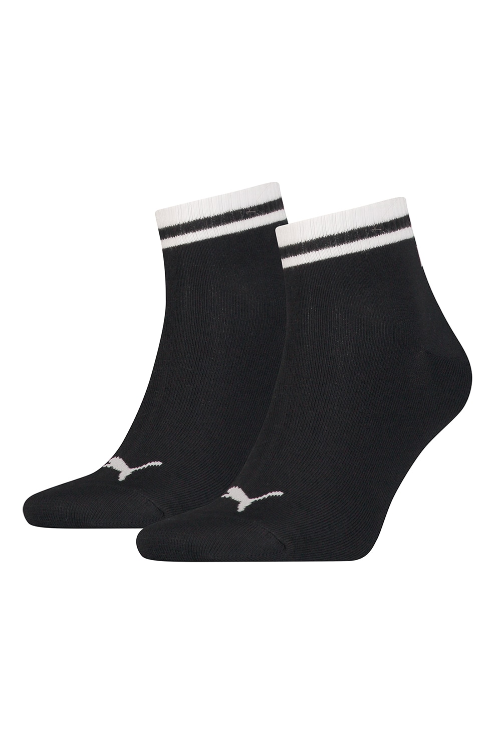 Puma, Set de sosete unisex, foarte scurte - 2 perechi, Negru/Alb