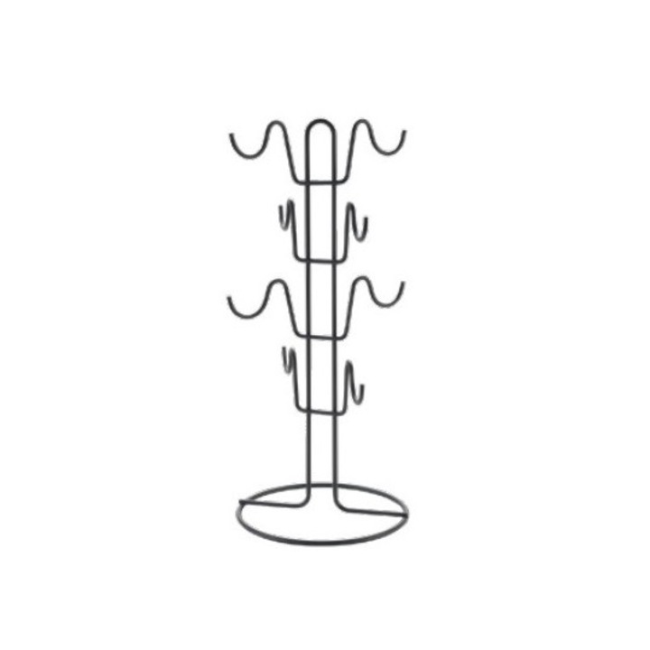 Поставка за чаши Mug Tree Lava, Вертикална, Черен, 19x44 см