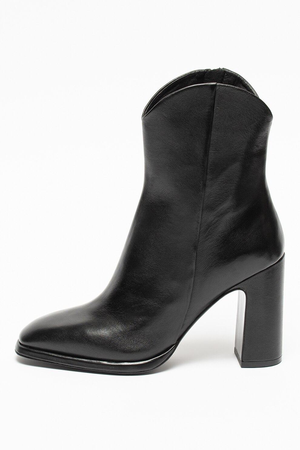 Pinko, Botine de piele cu fermoar Fortin, Negru