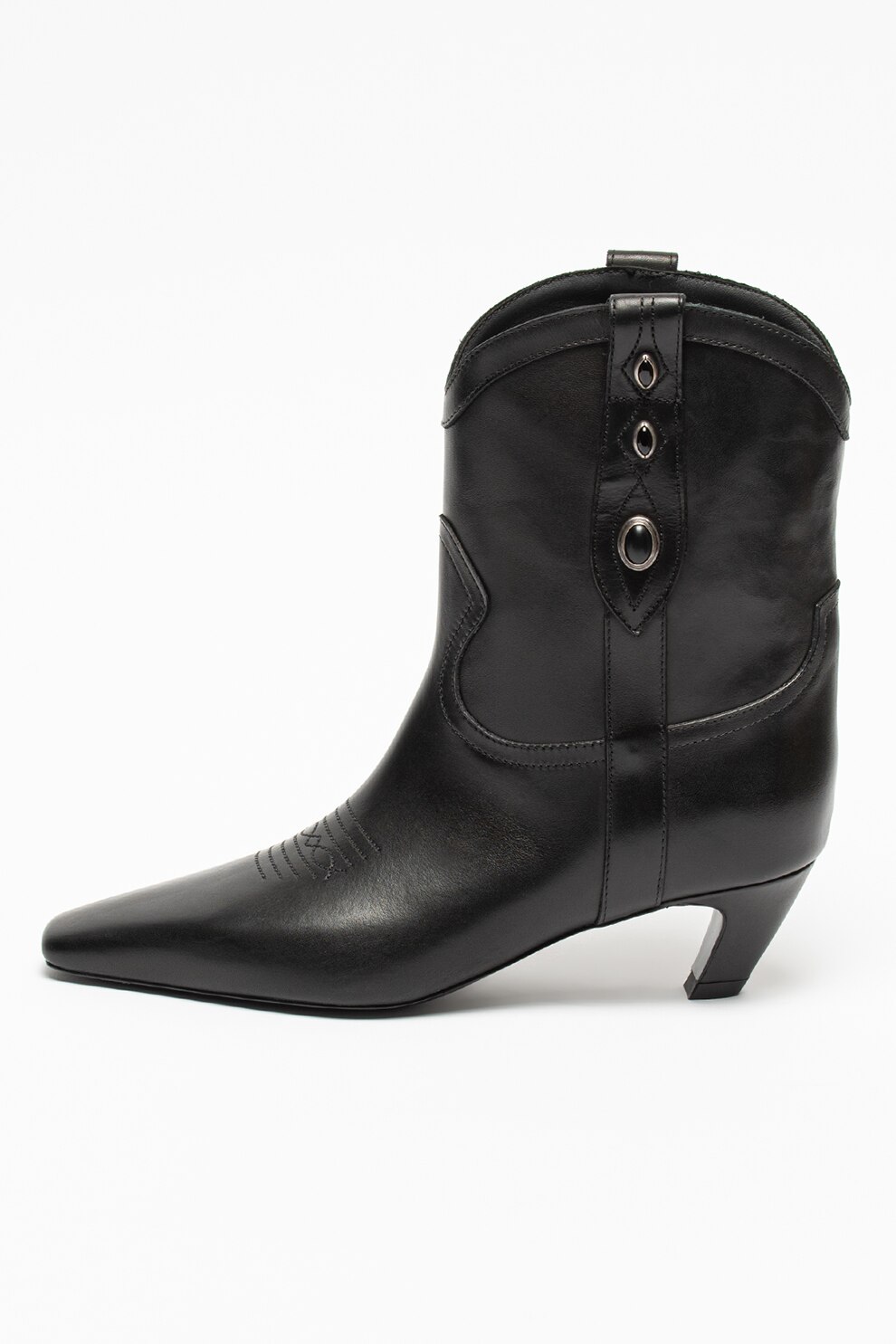Pinko, Botine cowgirl de piele Umari, Negru