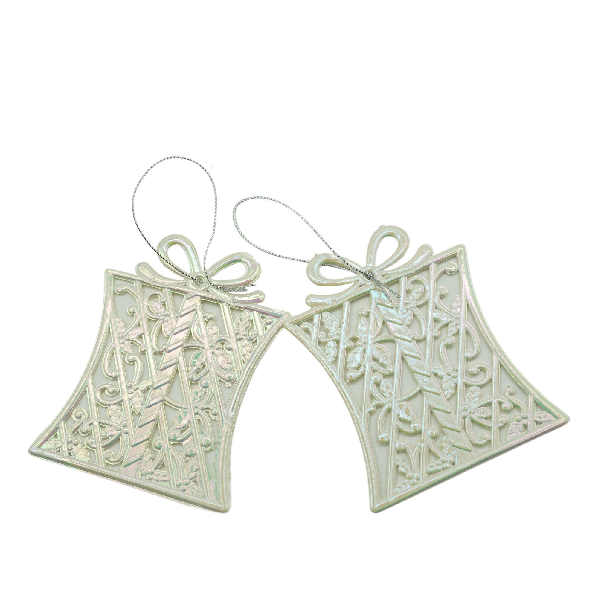 Set Ornament brad de Craciun, Perlat, in forma de Cadou, 9 cm x 11 cm, Plastic, Flippy