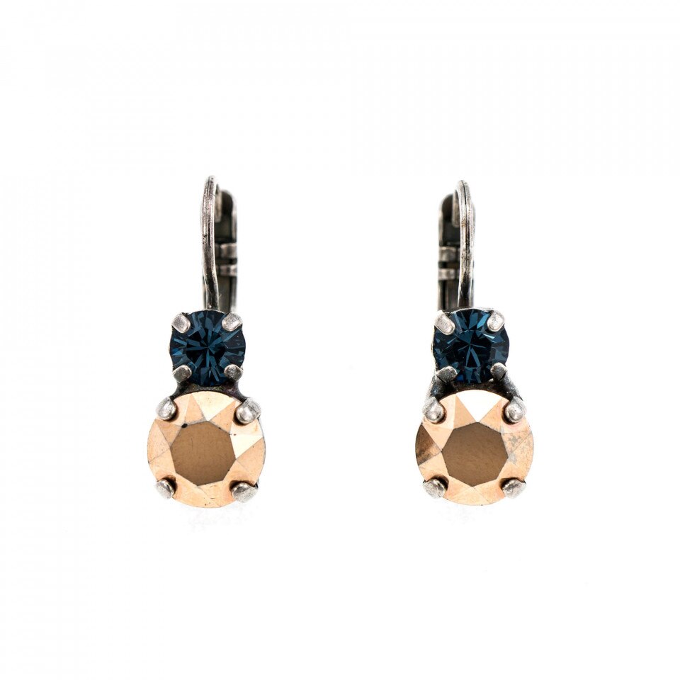 Cercei placati cu Argint 925, Cristale Swarovski, Blue Suede Shoes by Roxannes - Mariana Jewellery, Auriu 1190-1008SP6