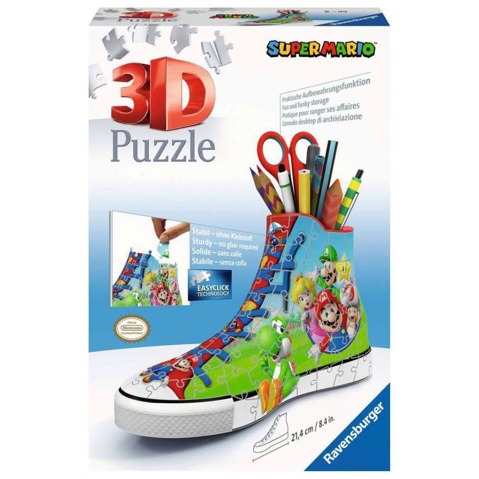Puzzle 3D Super Mario Sneaker , 108 piese, Multicolor