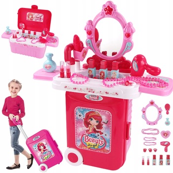 Set masa de toaleta, Accesorii, Sunete muzicale, Plastic, Roz Set masa de toaleta, Accesorii, Sunete muzicale, Plastic, Roz