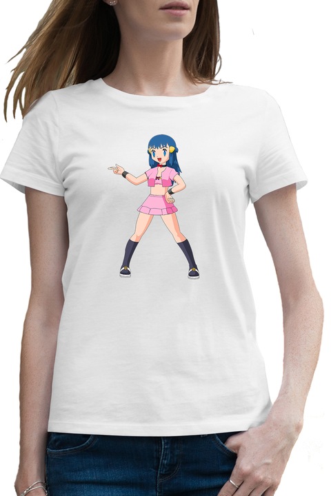 Дамска тениска Quake Dawn Power Anime Girl Wax Quakersv, Бял