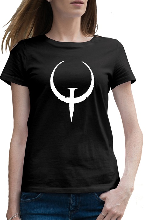 Дамска тениска Quake Champions Arena Logo Emblemv, Черен