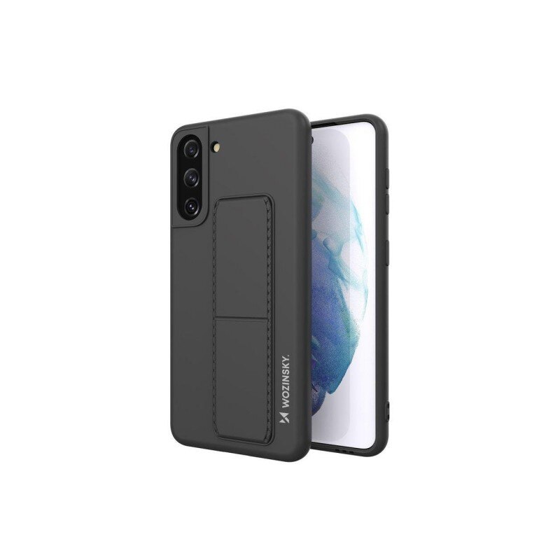 Husa Spate Wozinsky Compatibila Cu Samsung Galaxy S21 5G, Cu Stand Metalic Pe Spate, Protectie La Camera - Negru