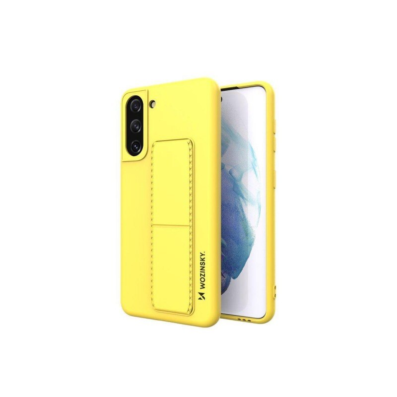 Husa Spate Wozinsky Compatibila Cu Samsung Galaxy S21+ Plus 5G, Cu Stand Metalic Pe Spate, Protectie La Camera - Galben