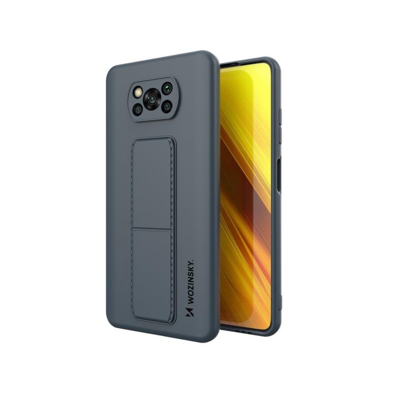 Husa Spate Wozinsky Compatibila Cu Xiaomi Poco X3 NFC / Poco X3 Pro, Cu Stand Metalic Pe Spate, Protectie La Camera - Navy Blue