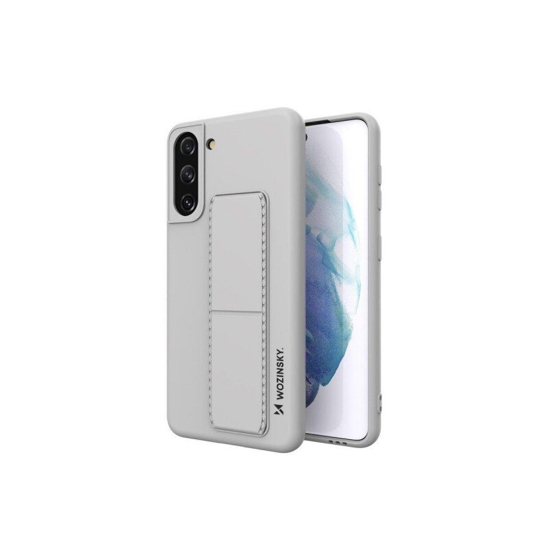 Husa Spate Wozinsky Compatibila Cu Samsung Galaxy S21+ Plus 5G, Cu Stand Metalic Pe Spate, Protectie La Camera - Gri