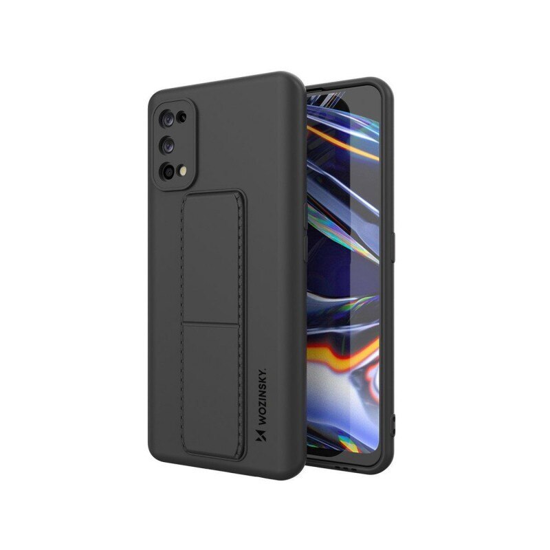 Husa Spate Wozinsky Compatibila Cu Realme 7 pro, Cu Stand Metalic Pe Spate, Protectie La Camera - Negru