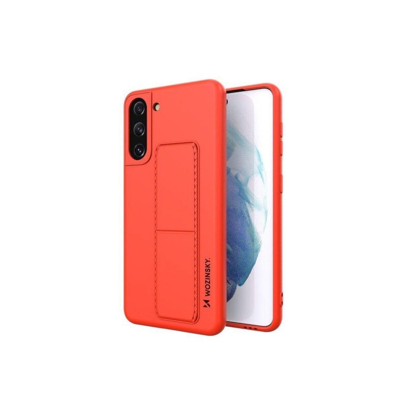 Husa Spate Wozinsky Compatibila Cu Samsung Galaxy S21+ Plus 5G, Cu Stand Metalic Pe Spate, Protectie La Camera - Rosu