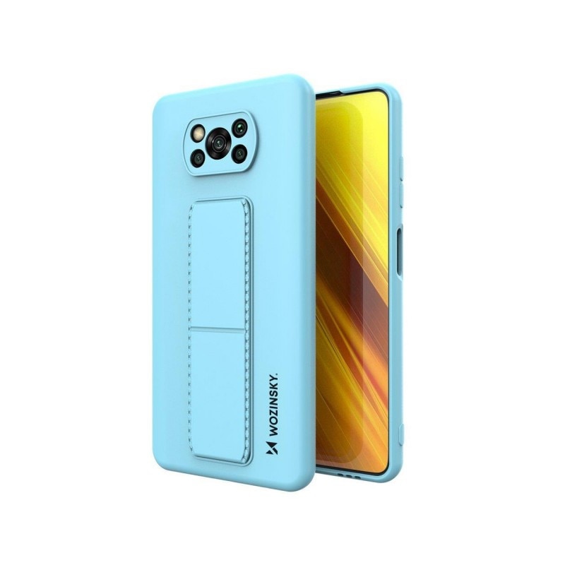 Husa Spate Wozinsky Compatibila Cu Xiaomi Poco X3 NFC / Poco X3 Pro, Cu Stand Metalic Pe Spate, Protectie Camera - Blue Deschis
