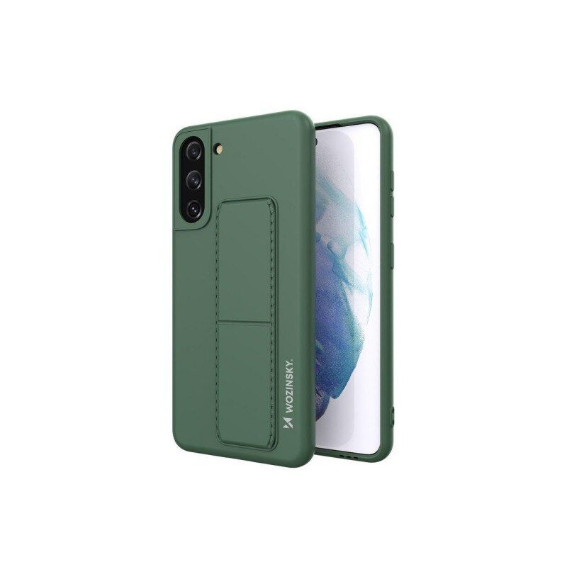 Husa Spate Wozinsky Compatibila Cu Samsung Galaxy S21+ Plus 5G, Cu Stand Metalic Pe Spate, Protectie La Camera - Verde