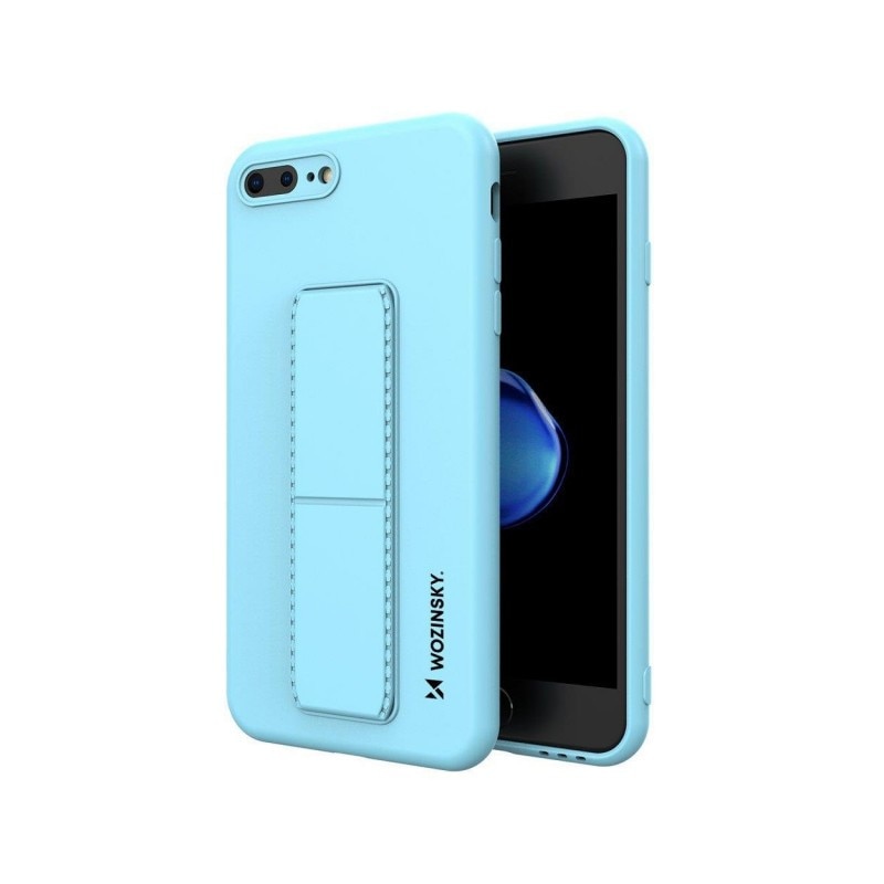 Husa Spate Wozinsky Compatibila Cu iPhone 7 Plus / 8 Plus, Cu Stand Metalic Pe Spate, Protectie La Camera - Blue Deschis